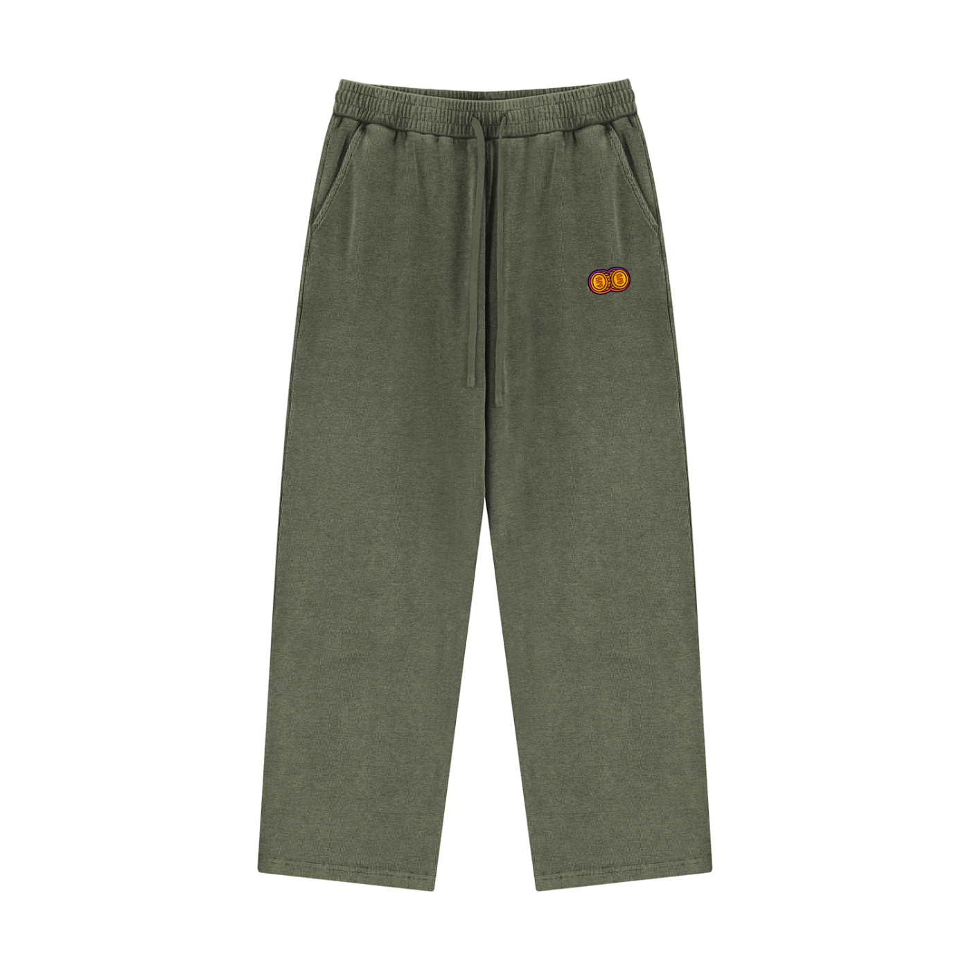 Goods Coin Waffle Set in Army Green, sweatpants view 1