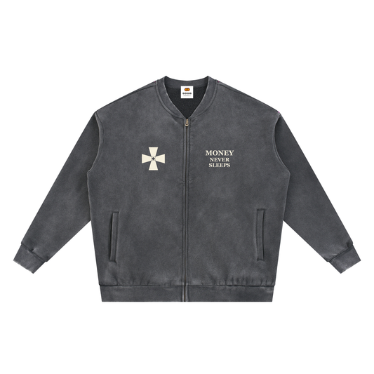 Money Never Sleeps Varsity Jacket by GOODS, view 1