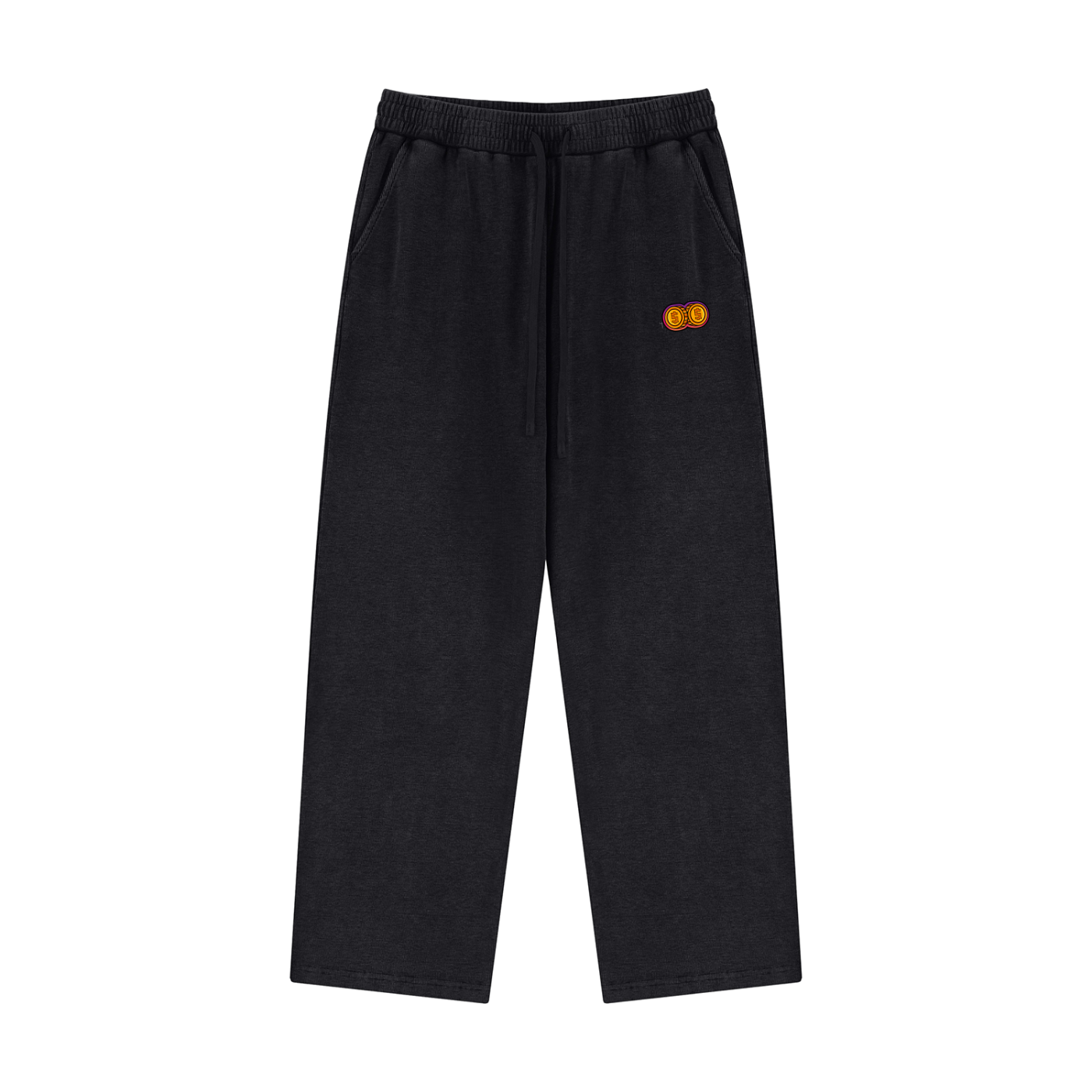 Goods Coin Waffle Set in Black, sweatpants view 1